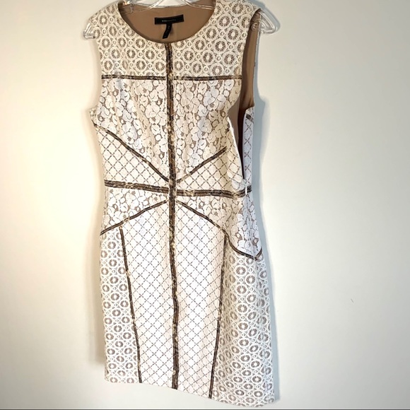BCBGMaxAzria lace dress with animal print trim - Picture 3 of 14